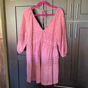 NWOT FREE PEOPLE Sweet Surrender babydoll denim dress, XL